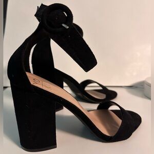 Yoki Black Block Heel Sandals